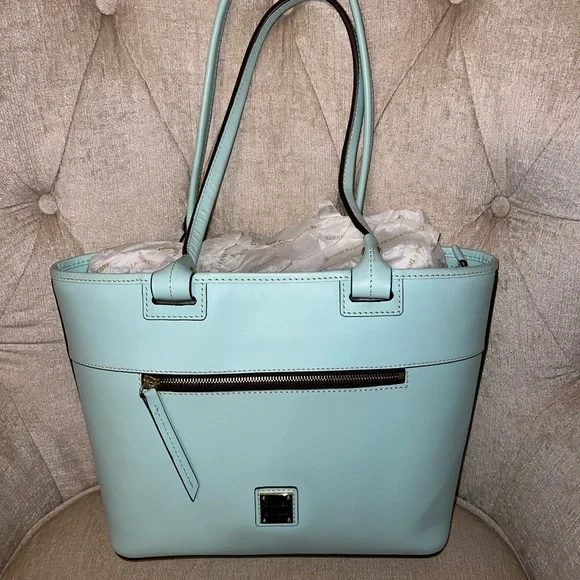 Dooney & Bourke Pale Blue Beacon Zip Tote - Picture 10 of 15